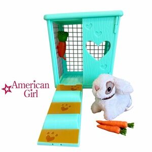 American Girl Doll Wellie Wishers Carrot and Hutch Bunny Rabbit Cage 2016